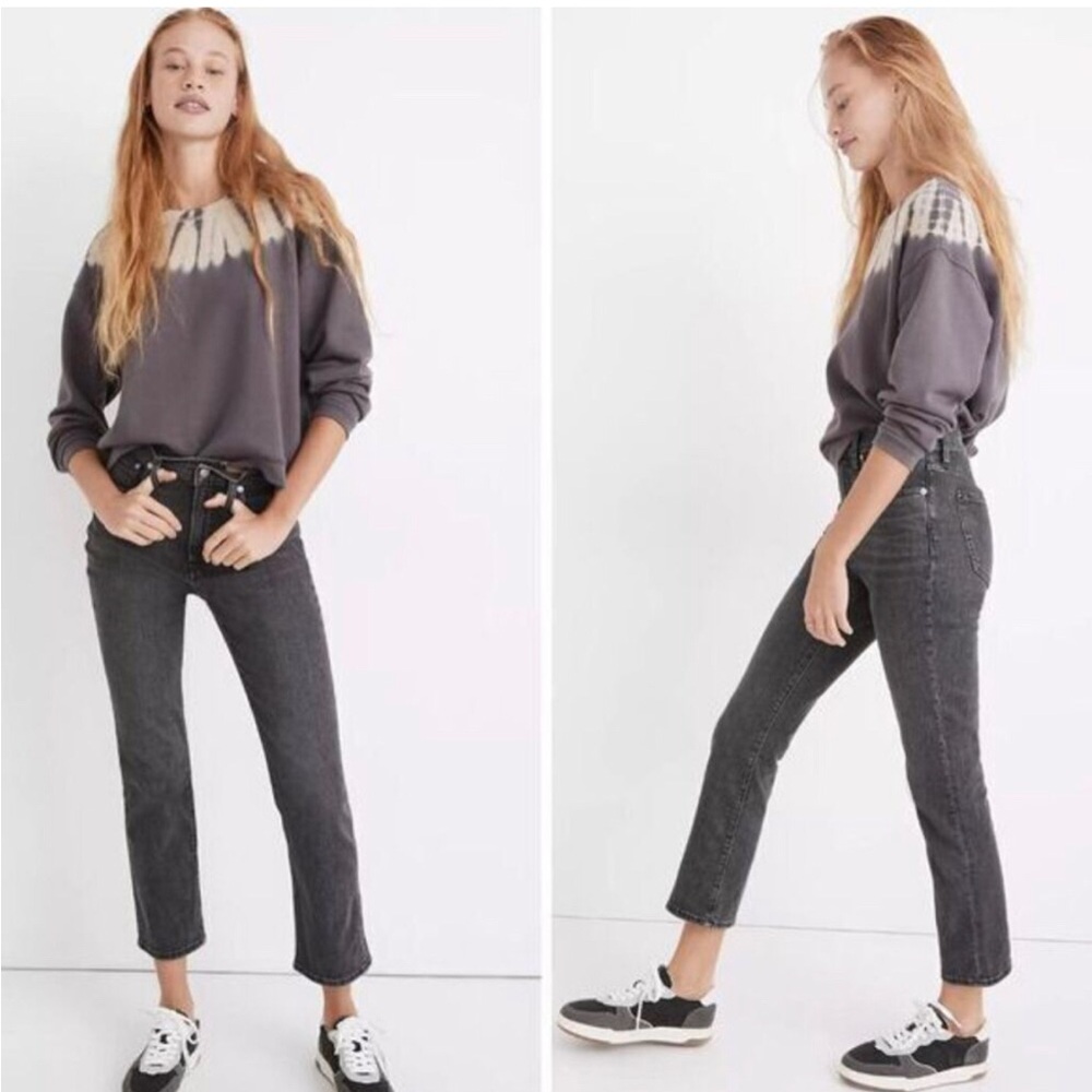 Madewell Slim Demi Bootcut  Ankle Jeans Gray/Blackwashed